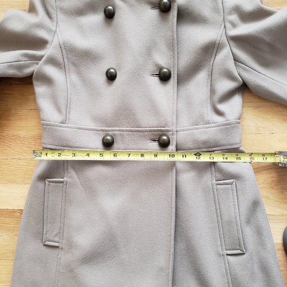 Old Navy Womens wool blend double-breasted mocha mauve gray peacoat lined size S - Picture 13 of 14